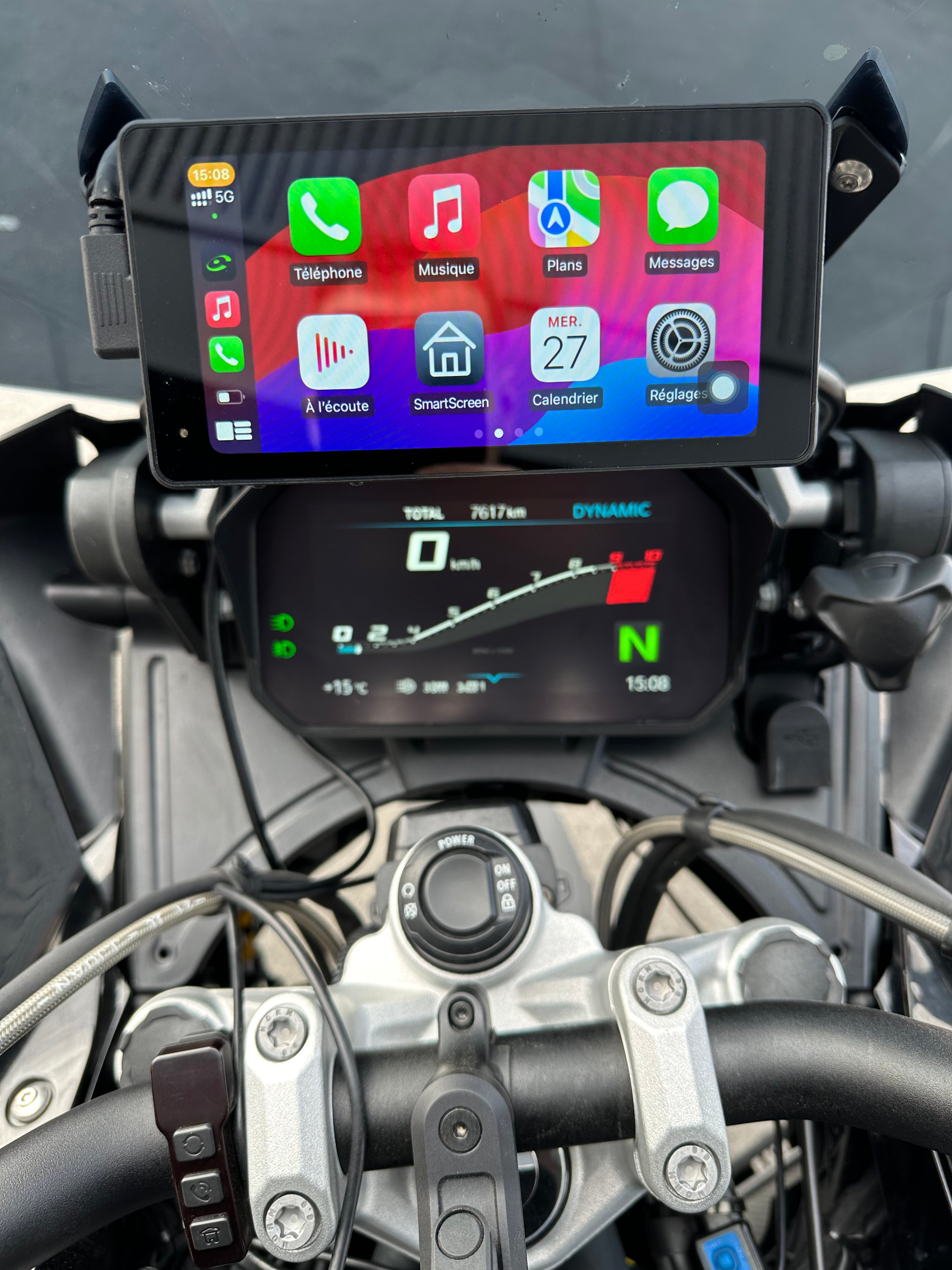 CarPlay Moto Avec Dashcam Avant & Arrière